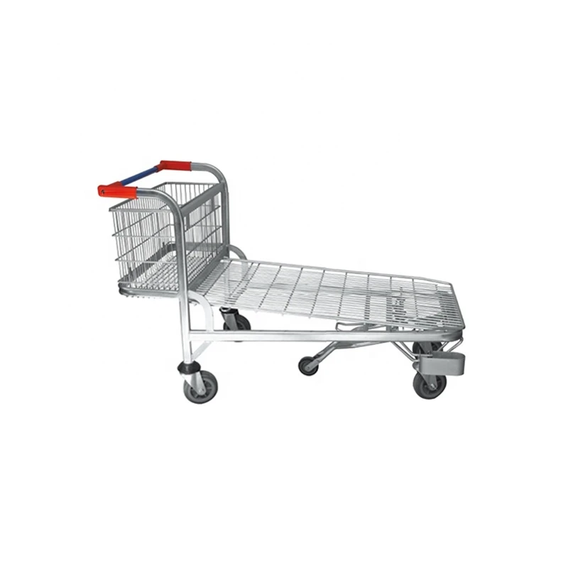 Heavy duty industrial logistic metal trolley luggage hand truck push platform cart storage warehouse trolley