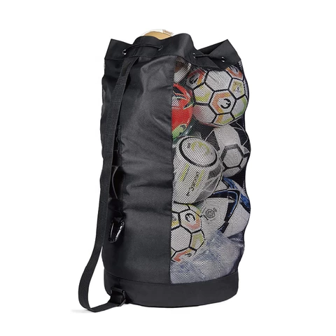 Heavy Duty Soccer Mesh Equipment Ball Bag, Adjustable Shoulder Strap Design  with an Over-Sized Front Pocket