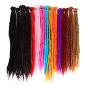 HEFEI VAST natural soft handmade crochet braiding hair extensions ombre synthetic dreadlock faux locs dreads 20 inch