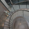 Helical wood staircase / curved stairs for interior