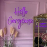 Hello Gorgeous Custom Neon Sign Light Office Living Room Neon Wall Art Led Neon Sign