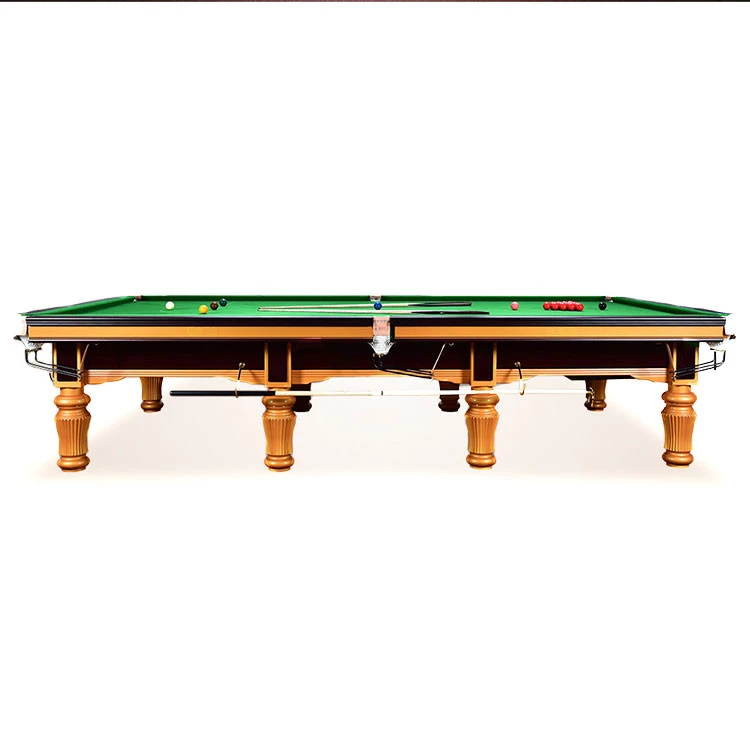 High End Solid Wood Golden Carving Professional Slate Tournament 12ft Full Size Pool Snooker Table, Free Accessories