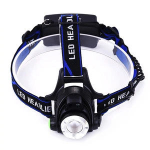 High Power Camping LED Head Torch Rechargeable Strong Light Zoomable LED Headlamp for Wholesale