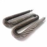 High power industrial finned tubular heater with mounting fittings
