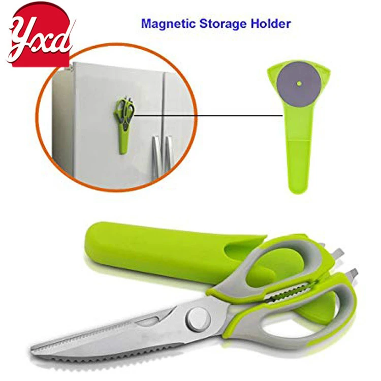 High quality 8 in 1 Kitchen Scissors With Magnetic Holder