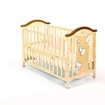 High Quality Adjustable Height Wooden Baby Cradle Crib Kids Cots Children's Swing Bed With Luxury Baby Bedding Sets