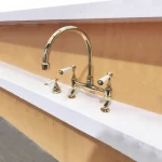 High quality bridge double handle antique luxury brass gold kitchen faucet