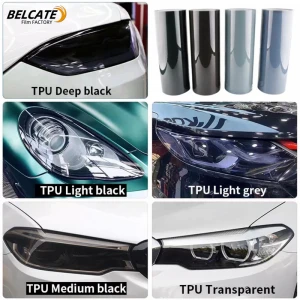 High Quality Cat Eye TPU Light Black Headlight Tinting Film Removable Glossy Car Light Film For Decoration and Protection