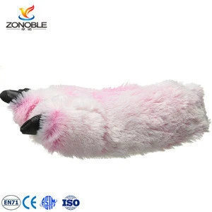 High quality children indoor slippers stuffed plush slipper claws