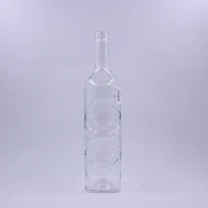 High Quality Hollow Design Tequila Vodka Cognac Glass Bottle