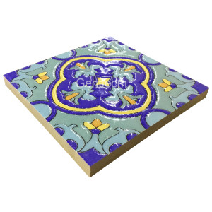High quality in stock  interior wall decor tiles flower  pattern  tile 10x10cm colored glaze ceramic art tile