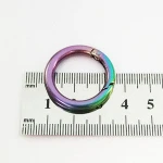 High quality metal round carabiner o ring clip colorful rainbow