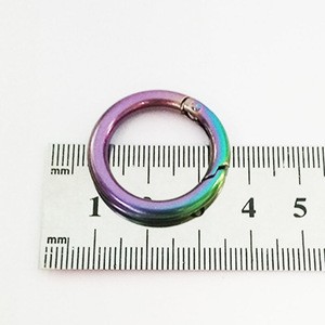 High quality metal round carabiner o ring clip colorful rainbow