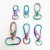 Import High quality metal round carabiner o ring clip colorful rainbow from China
