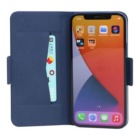 High Quality PU Leather cover for iphone12/13 Pro Max with Magntic Funtion  Easy To Charging Shenzhen Factory