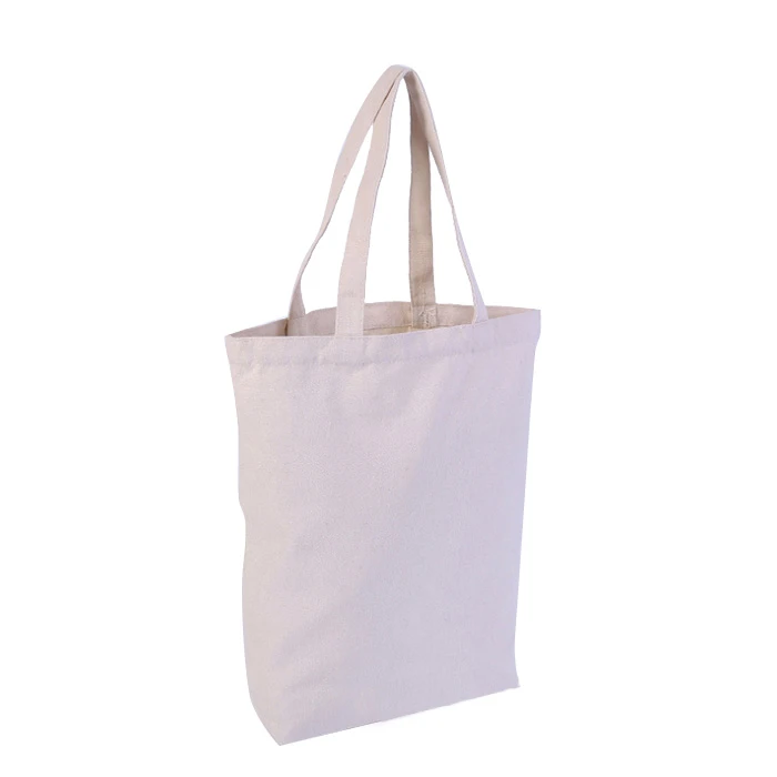 High quality reusable 10oz 12oz beige cotton tote bag with logo