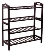 High quality wooden furniture middle KD storage shoe 4 shelves portable wood storage shoe rack for living room