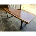 Home Decor Furniture Indian Classic Live edge acacia wood table slab with natural shape Wood Dining Table