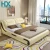 Import home furniture queen double  size bed set with durable PU cover Soft bag bed from China