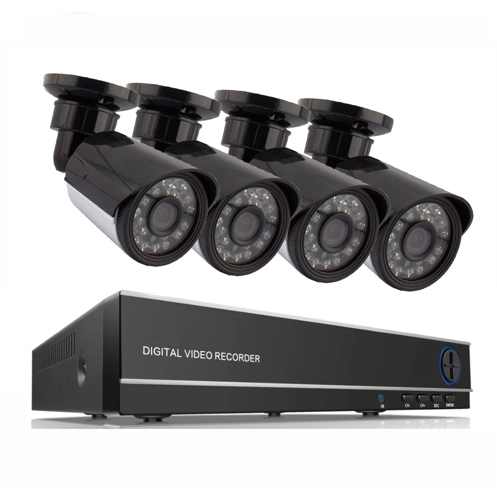 Home Security CCTV system H.265/H.264 4ch Full Outdoor Waterproof Camera DVR Kit 4ch dvr cctv camera kit