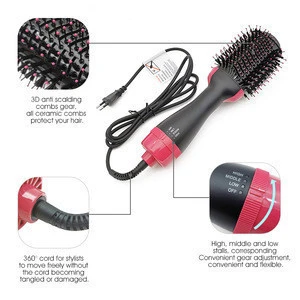 Hot Air Brush Styler One Step Hair Styler Hair Dryer Volumizer 2-in-1 Negative Ion Hair Straightener
