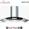 hot sale 900mm round tempered glass energy saving commercial inox wall mounted angled gs approved range hood no chimney