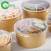 Hot sale disposable take away paper bowl  42oz 1300ml with PP white lid