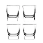 Hot sale drinkware 300ml square bottom whisky glass