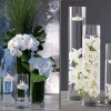 Hot Sale Factory Beautiful Large Tall Slim Clear Cylinder Glass Vase For Decor