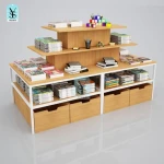 Hot sale gondola decoration wood supermarket shelf for cosmetics  shoes/clothes/book/rack retail shop fitting equipment
