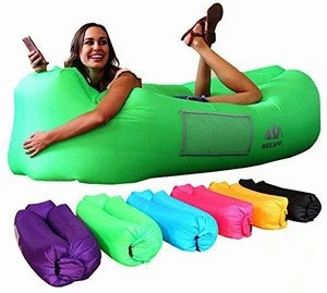 Hot Sale Inflatable Air Sofa with Pillow Over 200KG 210T Polyester Sleeping Bag Laybag Lazy Bed Air Chair