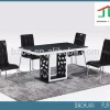 hot sale new design wrought iron modern dining room furniture set  glass  dinning table sets