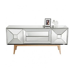 Hot sale new glass furniture modern mirrored silver TV stand