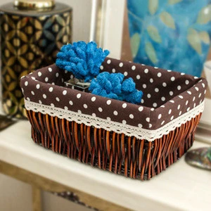 Hot sale rustic home decoration wicker and rattan storage basket