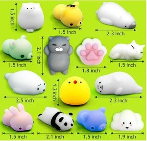 100PC Mini Squishy Toys Mochi Squishies Bulk Kawaii Animals Fruits
