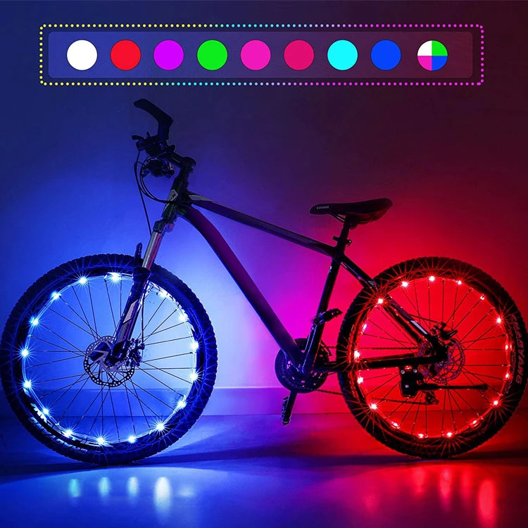 Hot sales bicycle accessories colorful waterproof LED Bike Wheel Lights with AA Batteries led bicycle Spokewheel string light