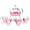 Hot sales clear borosilicate small glass teapot