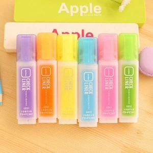 Hot sales fluorescence 6 colors chisel nib mini highlighters markers