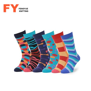 Hot sell cheap novelty fashion new design socks for men custom crew cotton happy dress sock wholesale  korean colored socks