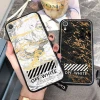Hot Sell European and American Marble Pattern Mobile Phone Case Glass Mirror Suitable for Iphone