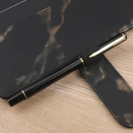 Hot Selling A5 A6 Binder Hand Ledger Marble Notebook Leather PU Binder Cash Budget Card Notebook