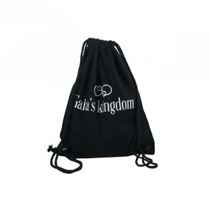 Hot Selling Customized Logo Printing Canvas Drawstring Bag Backpack For Shoes