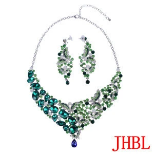 Hot selling new design wedding jewelry set Luxury Crystal plating jewelry set Beads Crystal Jewelry for party
