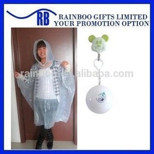 Hot selling top quality plastic logo printed pocket disposable foldable raincoat for promotional gift