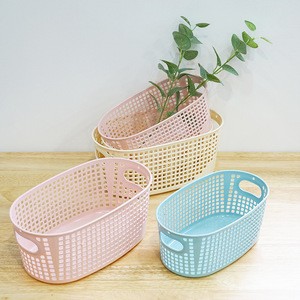 household portable kitchen fruit bathroom plastic rectangular organizer dirty laundry tote basket with handle
