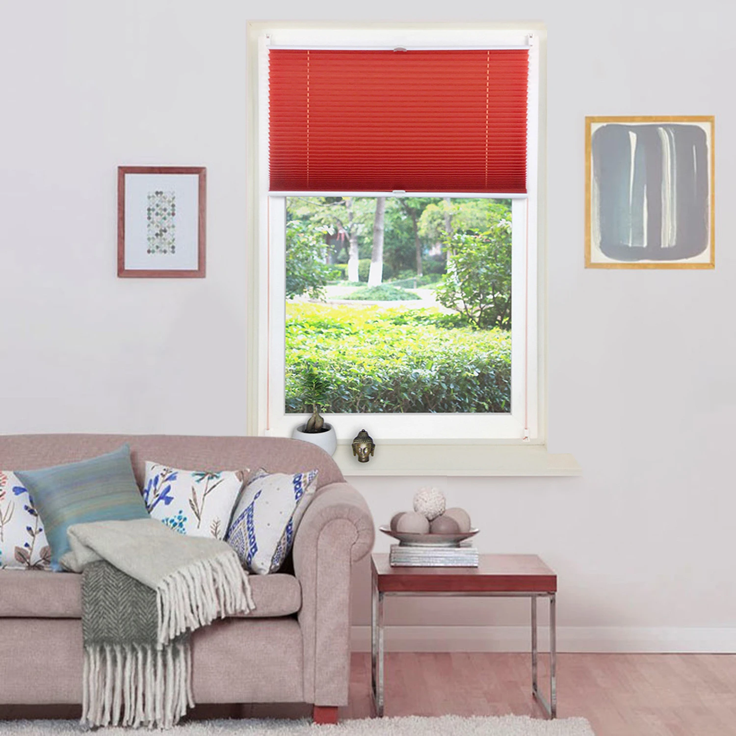 i@home plantation fabric pleated roller blinds shades shutters window curtain