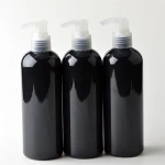IBELONG Wholesale Empty Round Black PET Cosmetics Pump Bottle Plastic 300ml with plastic treatment pump sprayer