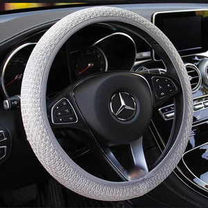 Ice silk steering cover for car cloth material car steering wheel cover SC031