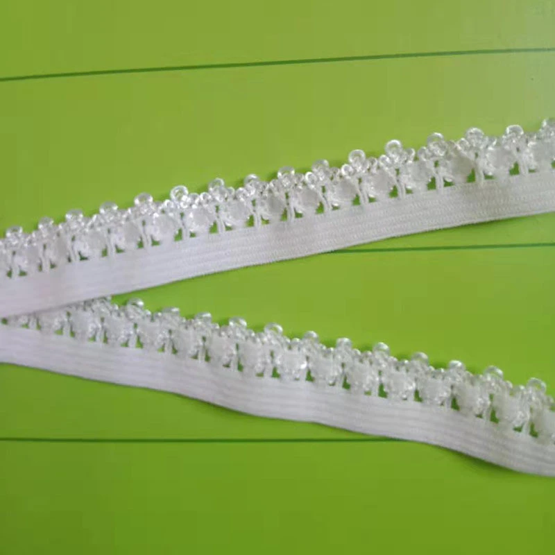 in stock wholesale china factory 13mm white Rubber elastic lace ribbon spandex bra elastic lace trim embroidery