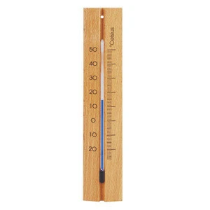 Indoor Outdoor Wooden Wall Thermometer